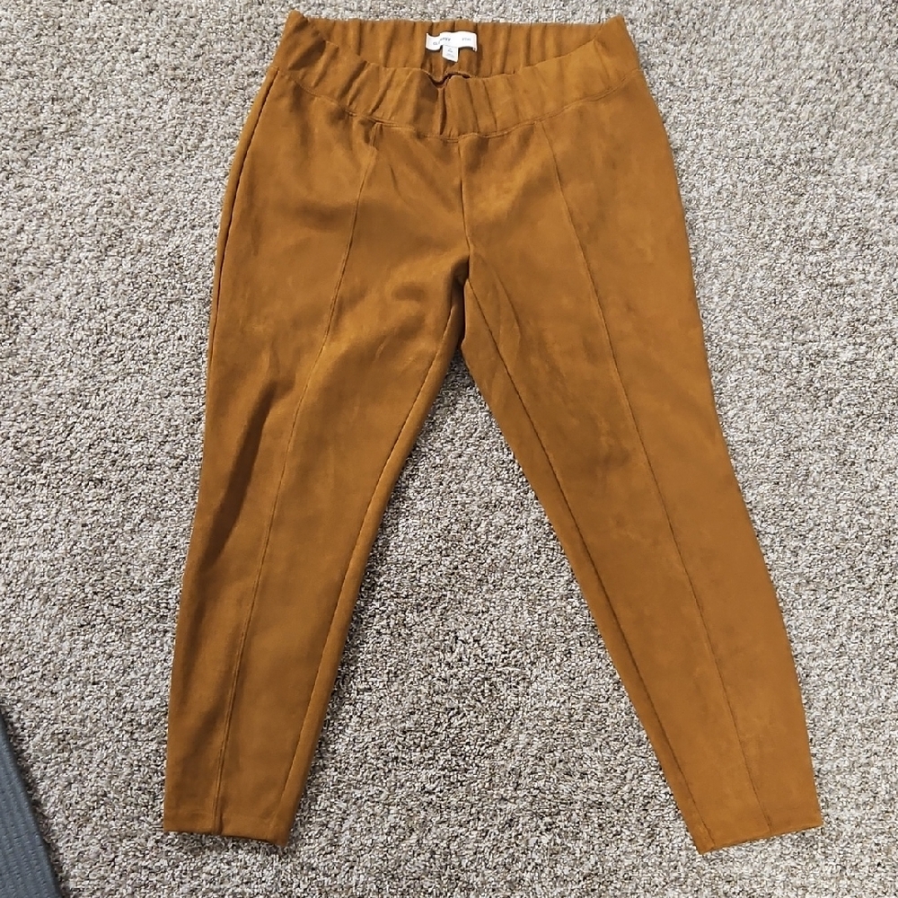 Old Navy Mustard Suede-Like Stevie Leggings
